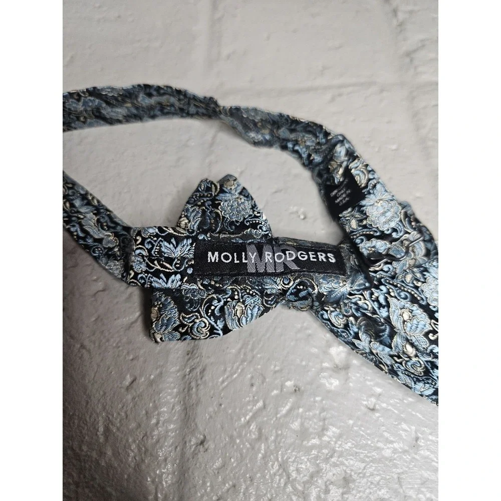 Molly Rodgers Men's Blue Paisley‎ Bow Tie Adjustable